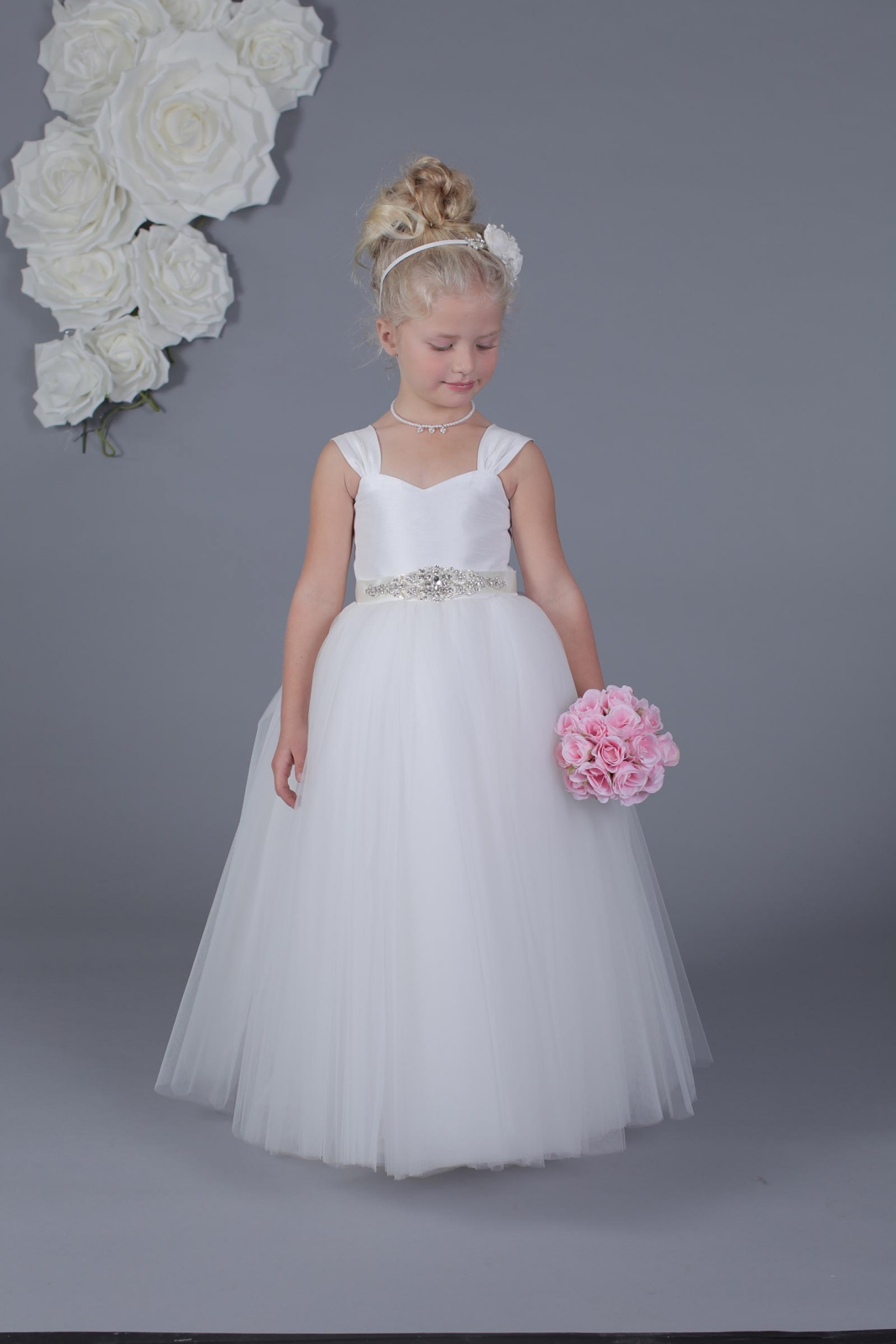 Girls Dress Style 0619918 White Floor-length Beading Sweetheart Ball Gown Dress in Choice of Colour