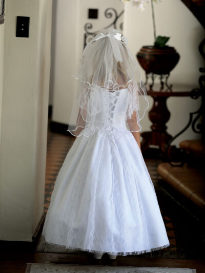 Girls Dress Style 062018 Ivory Floor-length Lace Bateau A-line Dress in Choice of Colour