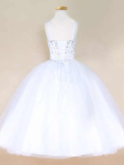 Girls Dress Style 0620418 White Floor-length Beading Sweetheart A-line Dress in Choice of Colour