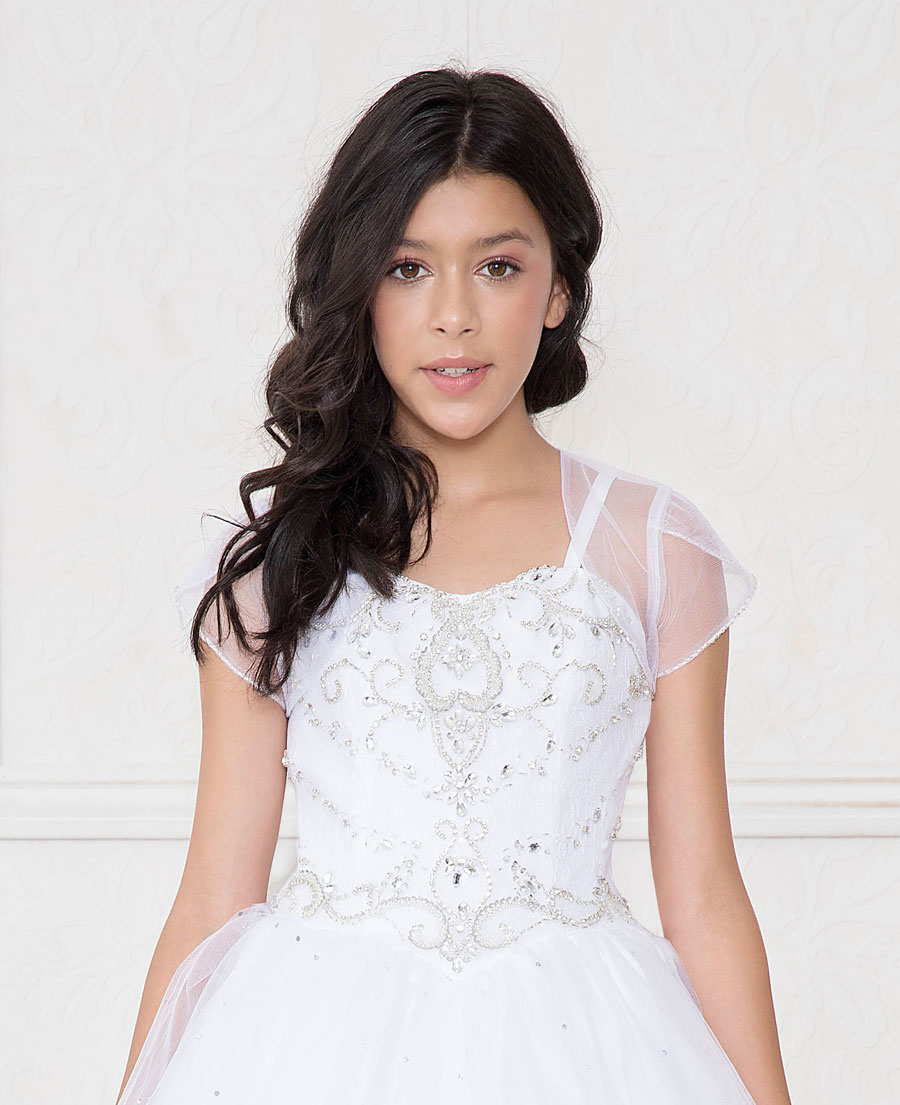 Girls Dress Style 0620418 White Floor-length Beading Sweetheart A-line Dress in Choice of Colour