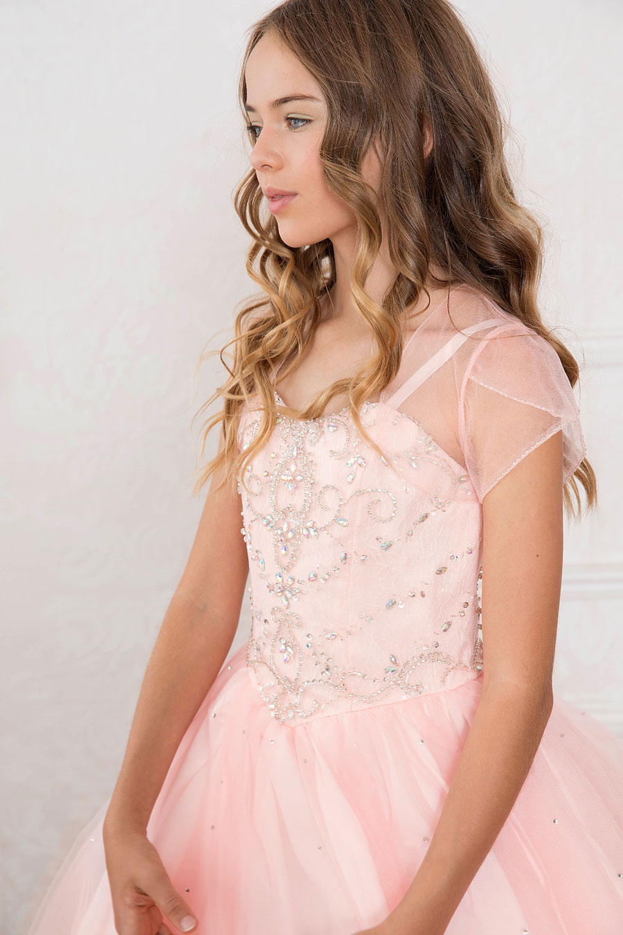 Girls Dress Style 0620418 White Floor-length Beading Sweetheart A-line Dress in Choice of Colour