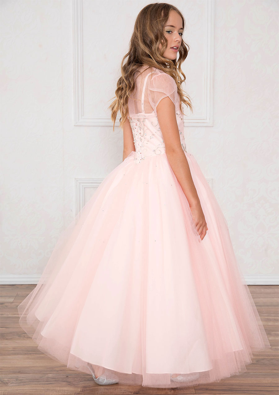 Girls Dress Style 0620418 White Floor-length Beading Sweetheart A-line Dress in Choice of Colour