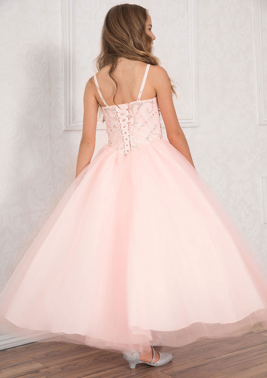 Girls Dress Style 0620418 White Floor-length Beading Sweetheart A-line Dress in Choice of Colour