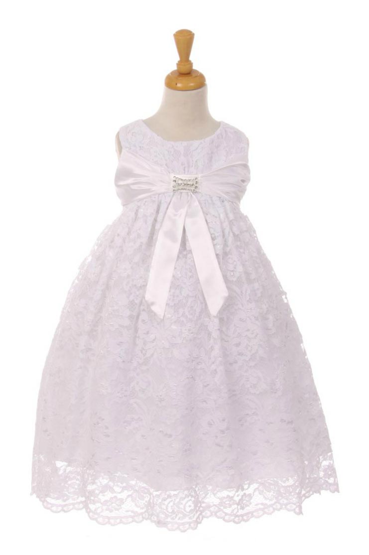 Girls Dress Style 0620518 Tea-length Bowknot Bateau A-line Dress in Choice of Colour