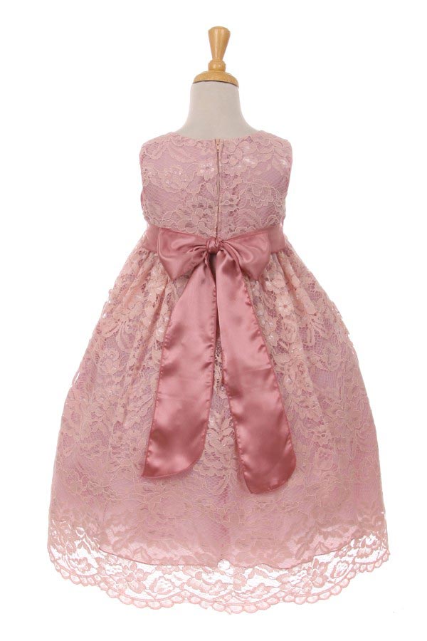 Girls Dress Style 0620518 Tea-length Bowknot Bateau A-line Dress in Choice of Colour