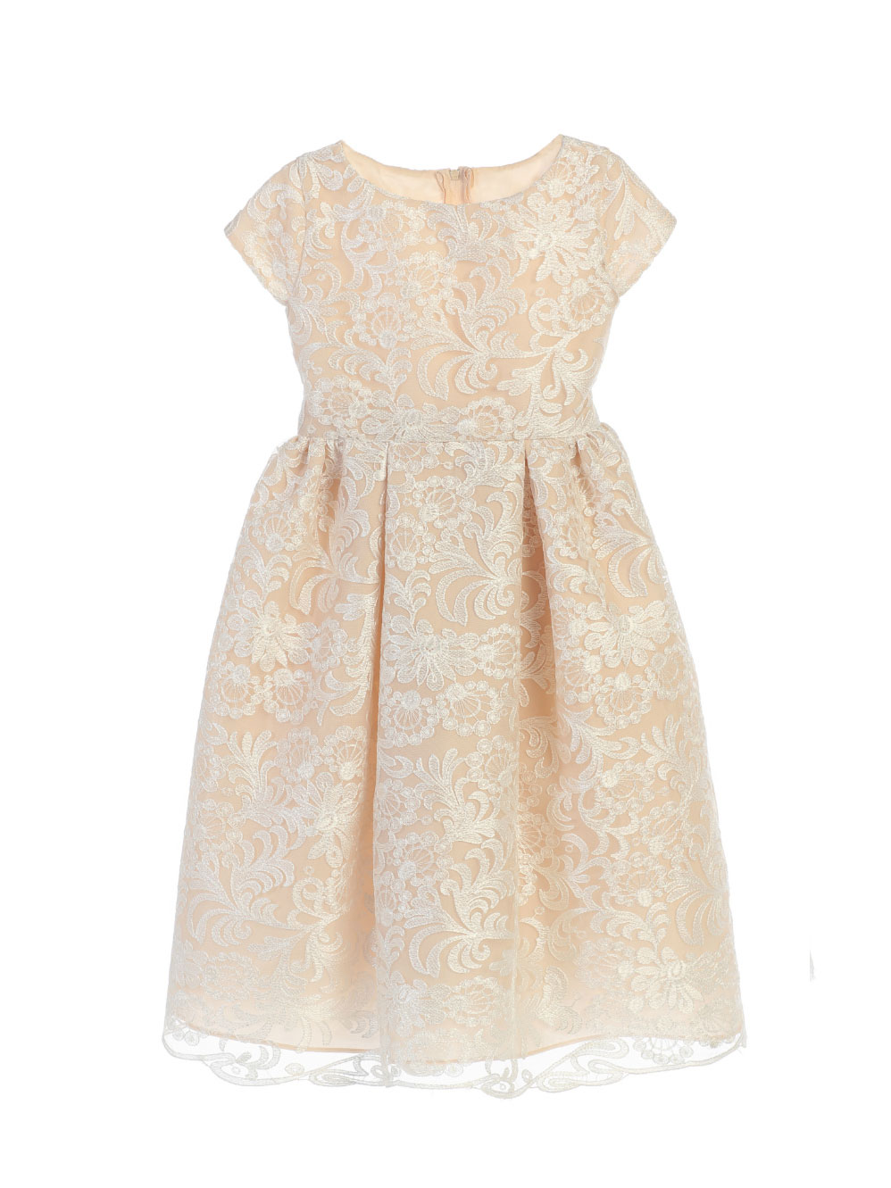 Girls Dress Style 0620718 Tea-length Bateau A-line Dress in Choice of Colour