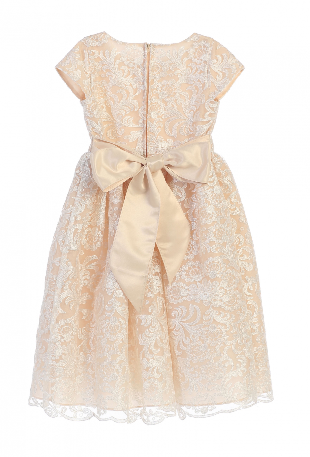 Girls Dress Style 0620718 Tea-length Bateau A-line Dress in Choice of Colour