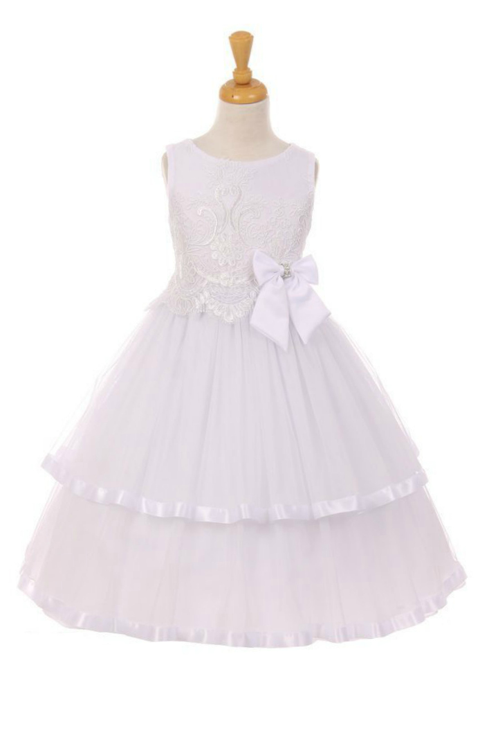 Girls Dress Style 0621018 Floor-length Hand Made Flower Bateau A-line Dress in Choice of Colour