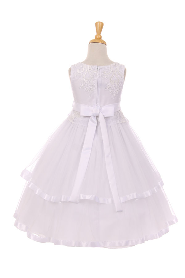 Girls Dress Style 0621018 Floor-length Hand Made Flower Bateau A-line Dress in Choice of Colour