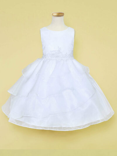 Girls Dress Style 0621118 Ivory Knee-Length Tiered , Lace Bateau A-line Dress in Choice of Colour