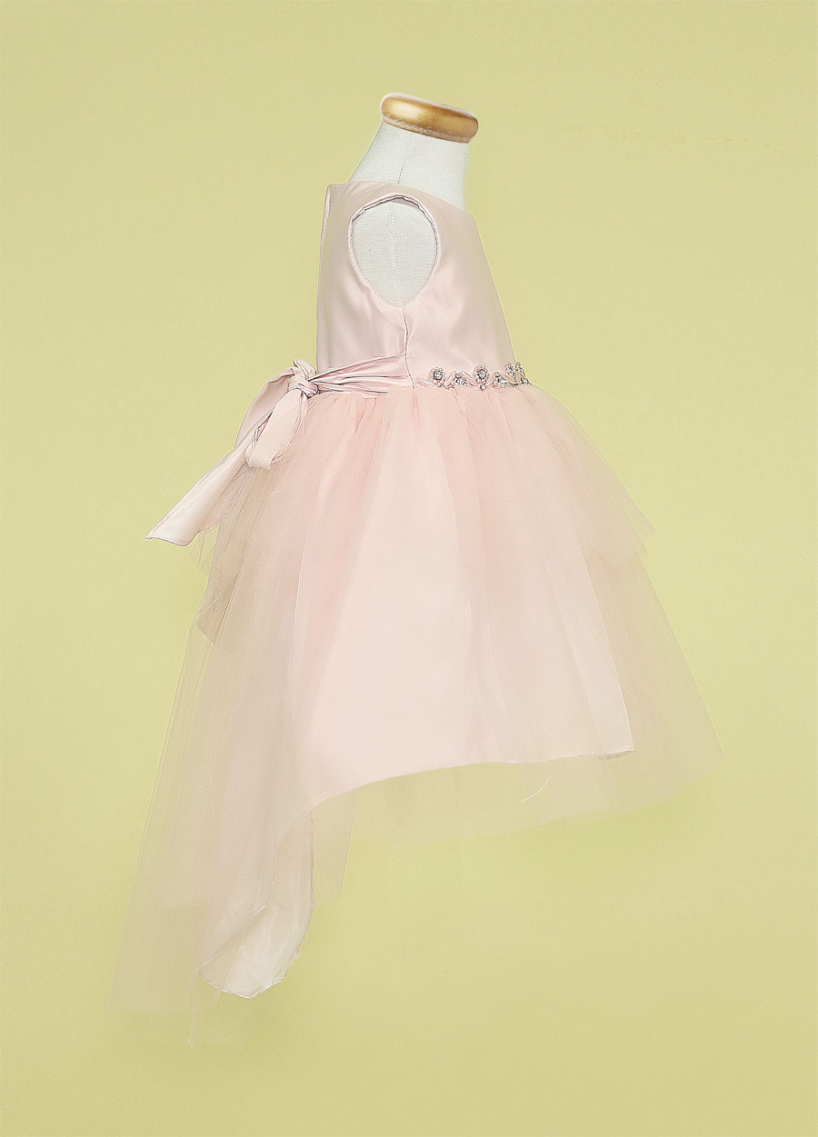 Girls Dress Style 0621318 Blushing Pink Knee-Length Bowknot , Beading Round A-line Dress in Choice of Colour
