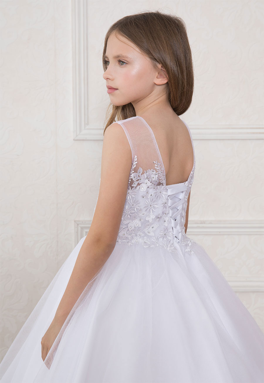 Girls Dress Style 0621518 Ivory Floor-length Applique Sweetheart A-line Dress in Choice of Colour