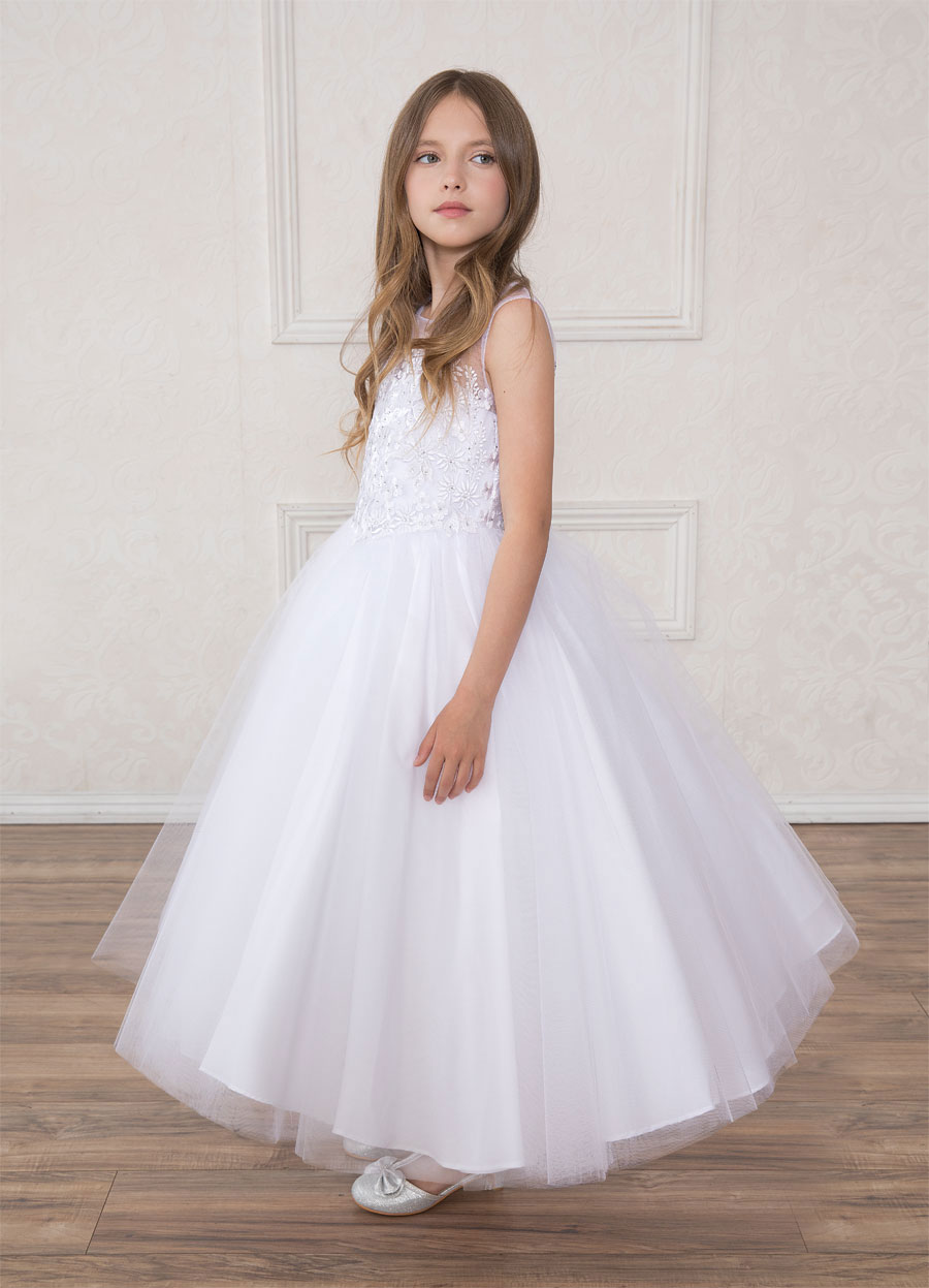 Girls Dress Style 0621518 Ivory Floor-length Applique Sweetheart A-line Dress in Choice of Colour