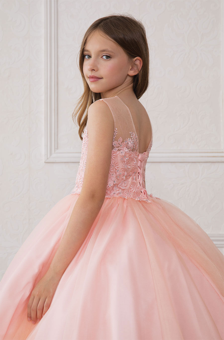 Girls Dress Style 0621518 Ivory Floor-length Applique Sweetheart A-line Dress in Choice of Colour