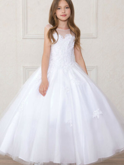 Girls Dress Style 0621618 White Floor-length Applique Sweetheart Ball Gown Dress in Choice of Colour
