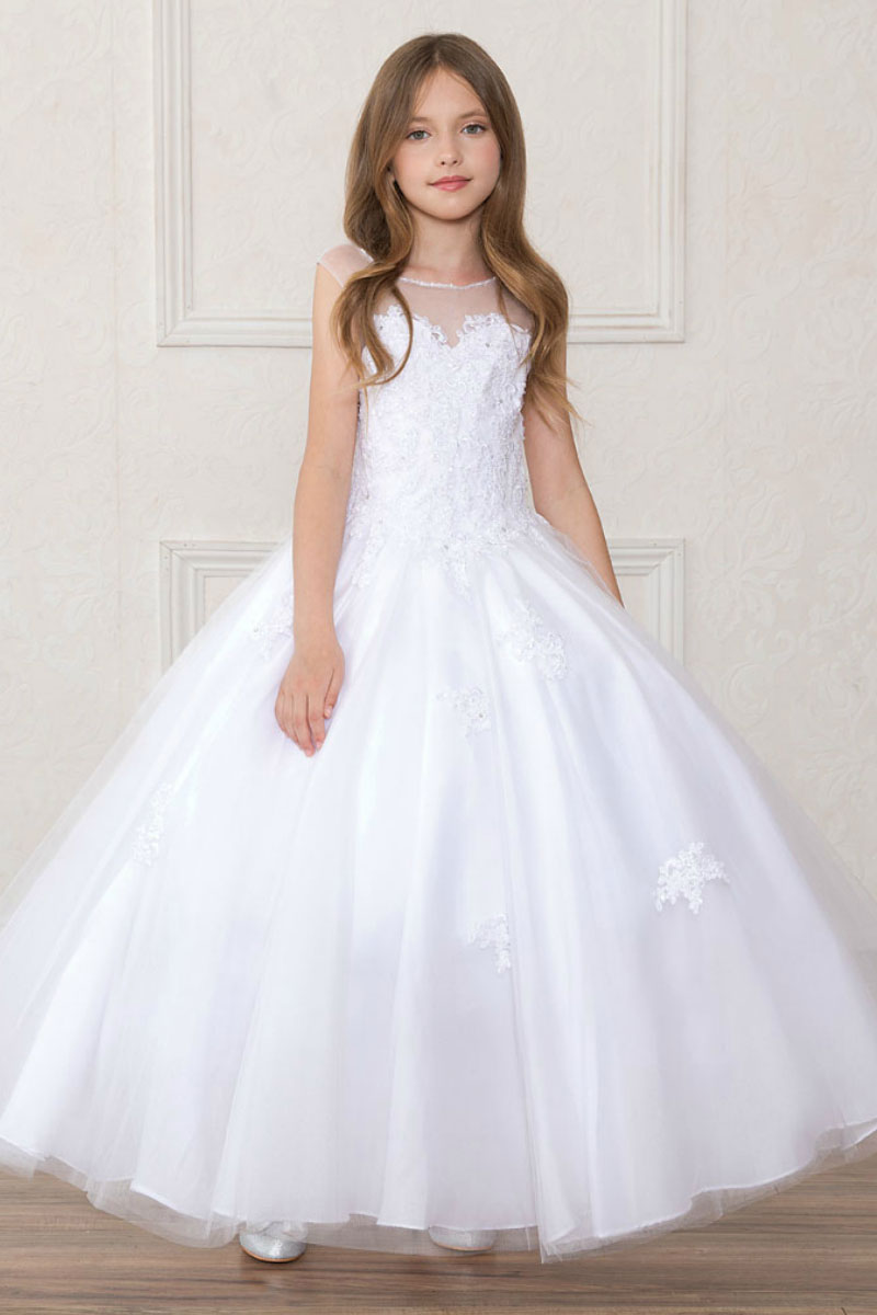 Girls Dress Style 0621618 White Floor-length Applique Sweetheart Ball Gown Dress in Choice of Colour