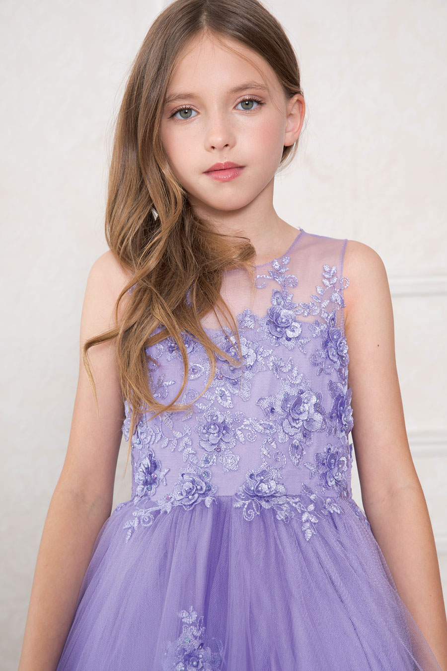 Girls Dress Style 0621818 White Floor-length Hand Made Flower Bateau Ball Gown Dress in Choice of Colour