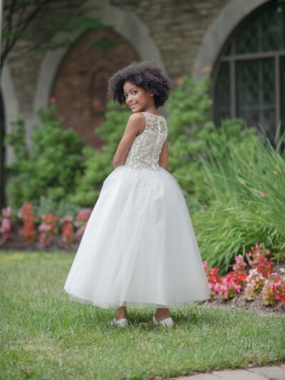 Girls Dress Style 0622118 Ivory Ankle Length Beading Bateau A-line Dress in Choice of Colour