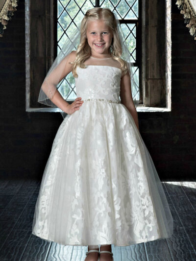 Girls Dress Style 0622218 Ivory Ankle Length Beading Bateau A-line Dress in Choice of Colour