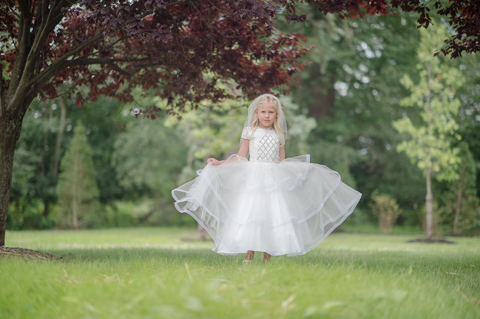 Girls Dress Style 0622518 Ivory Tea-length Applique A-line Dress in Choice of Colour