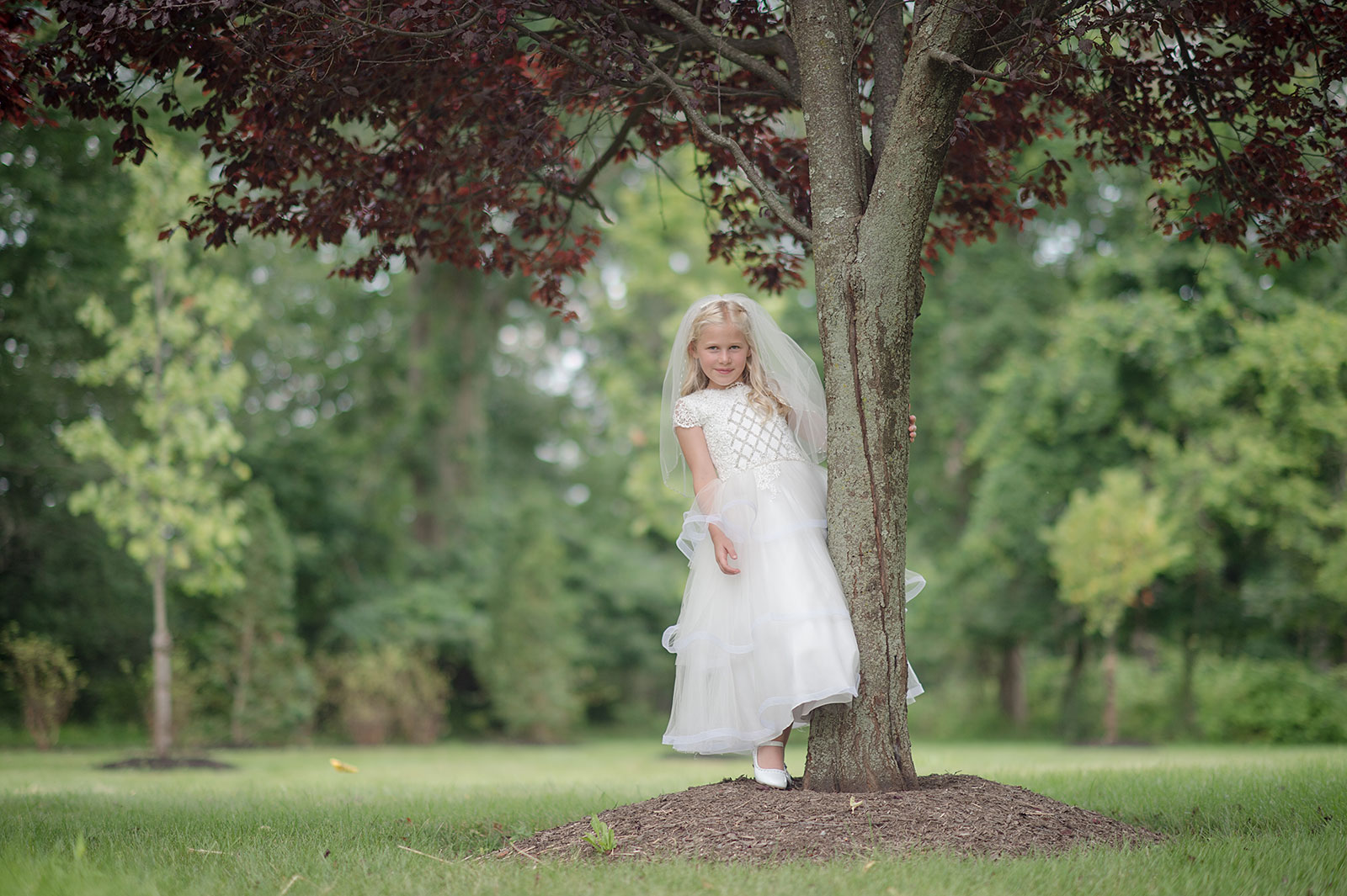 Girls Dress Style 0622518 Ivory Tea-length Applique A-line Dress in Choice of Colour
