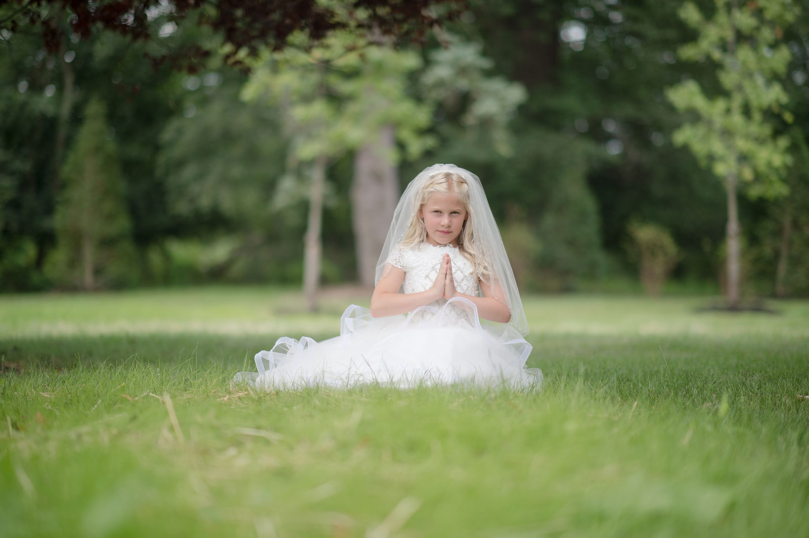 Girls Dress Style 0622518 Ivory Tea-length Applique A-line Dress in Choice of Colour