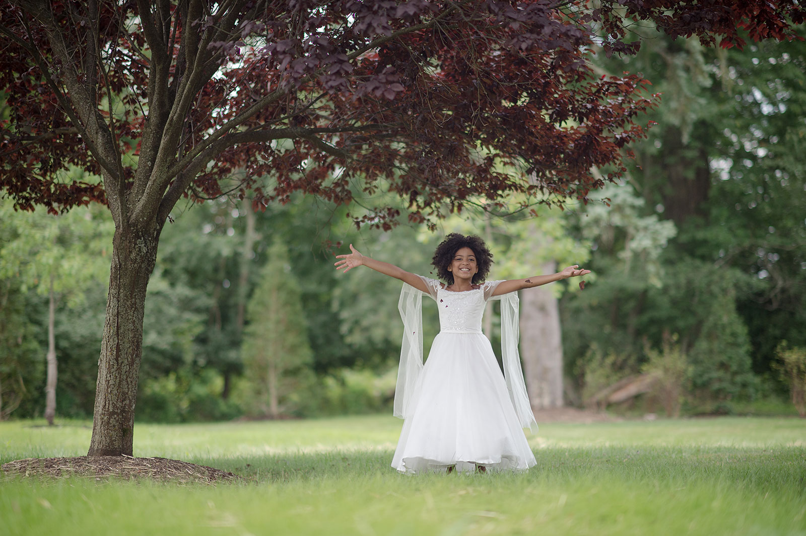 Girls Dress Style 0622718 Ivory Tea-length Applique Bateau A-line Dress in Choice of Colour