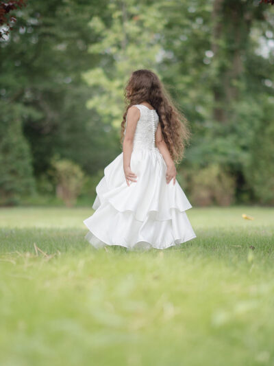 Girls Dress Style 0623318 Ivory Tea-length Applique , Tiered Round A-line Dress in Choice of Colour Girls Dress Style 0623318 Ivory Tea-length Applique , Tiered Round A-line Dress in Choice of Colour