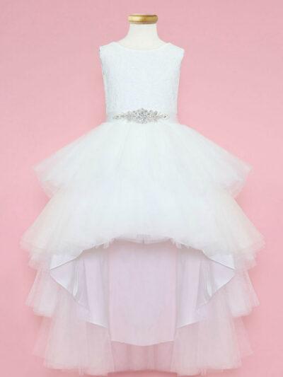 Girls Dress Style 0623918 White Ankle Length Beading Bateau A-line Dress in Choice of Colour