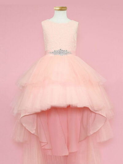 Girls Dress Style 0624018 Pearl Pink Ankle Length Beading Bateau A-line Dress in Choice of Colour