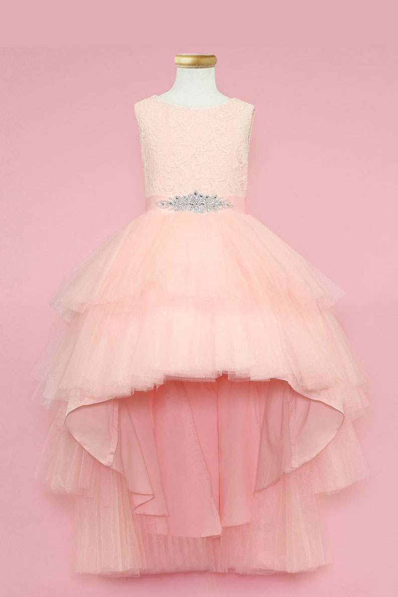 Girls Dress Style 0624018 Pearl Pink Ankle Length Beading Bateau A-line Dress in Choice of Colour