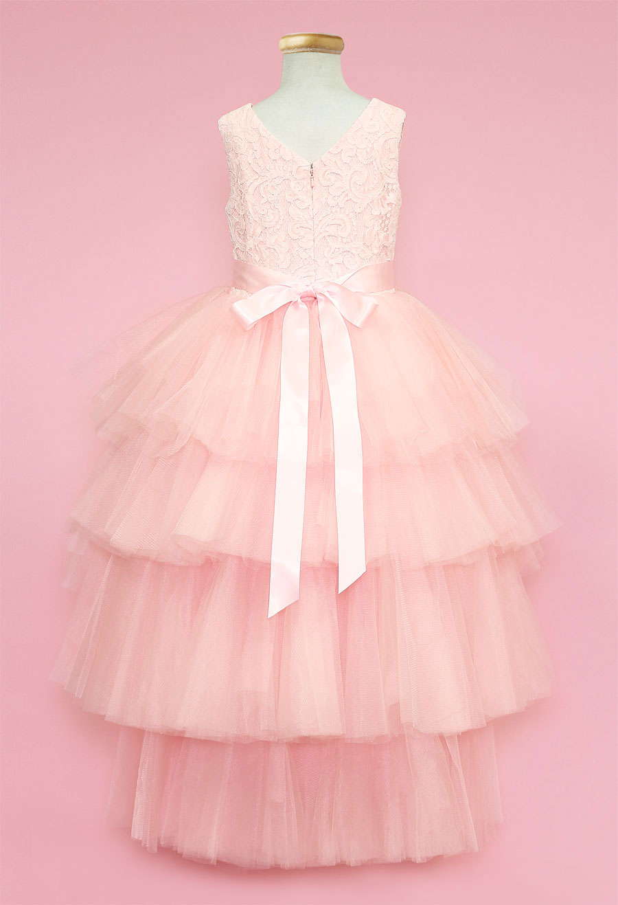 Girls Dress Style 0624018 Pearl Pink Ankle Length Beading Bateau A-line Dress in Choice of Colour