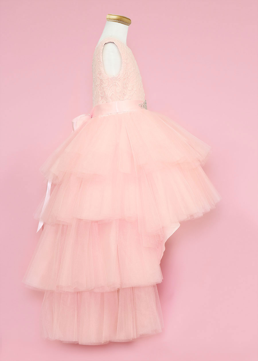 Girls Dress Style 0624018 Pearl Pink Ankle Length Beading Bateau A-line Dress in Choice of Colour