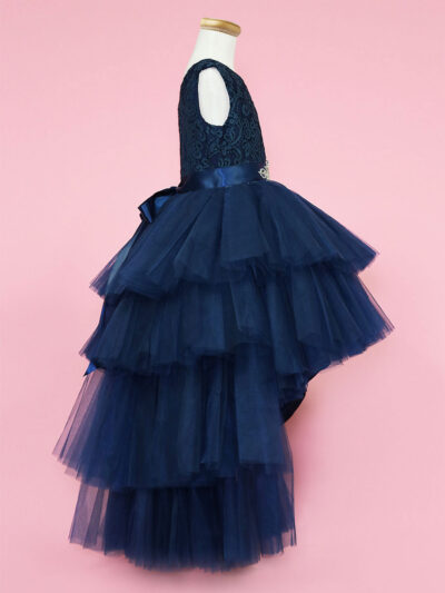Girls Dress Style 0624118 Dark Navy Ankle Length Beading Bateau A-line Dress in Choice of Colour