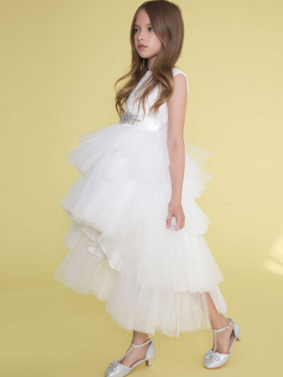 Girls Dress Style 0624218 Ivory Ankle Length Beading Bateau A-line Dress in Choice of Colour