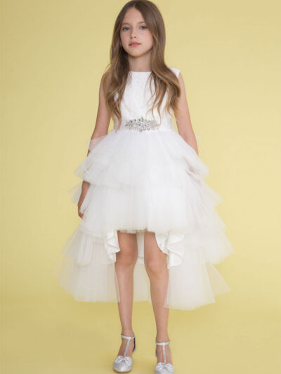 Girls Dress Style 0624218 Ivory Ankle Length Beading Bateau A-line Dress in Choice of Colour