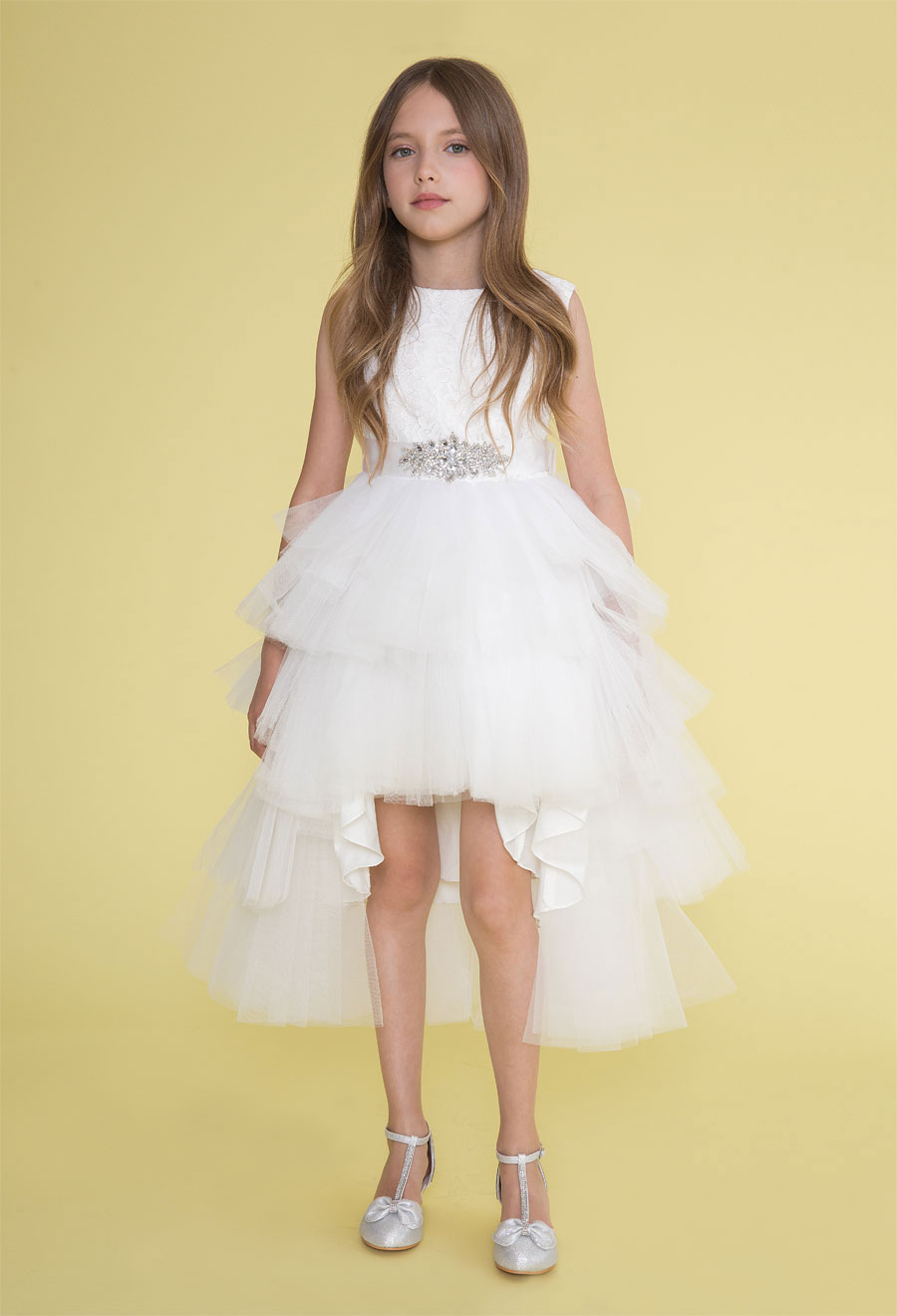 Girls Dress Style 0624218 Ivory Ankle Length Beading Bateau A-line Dress in Choice of Colour