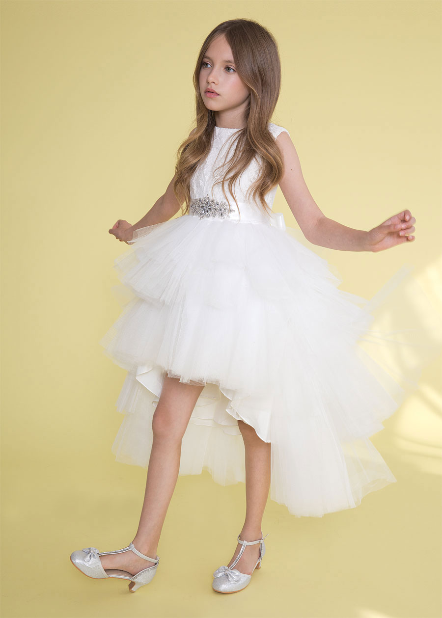 Girls Dress Style 0624218 Ivory Ankle Length Beading Bateau A-line Dress in Choice of Colour