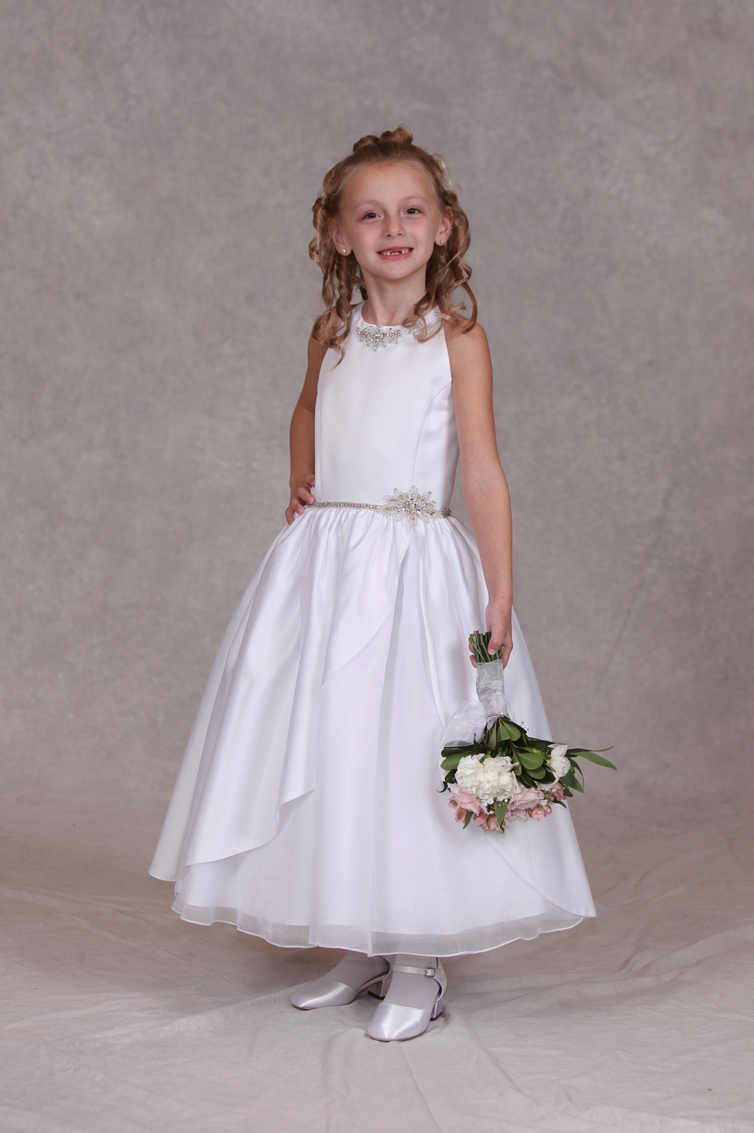 Girls Dress Style 0624618 Ivory Ankle Length Beading Round A-line Dress in Choice of Colour