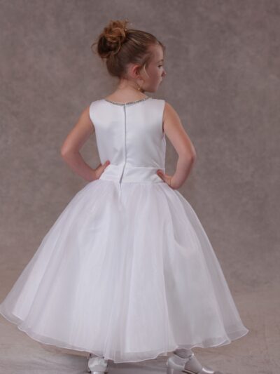 Girls Dress Style 0624718 Ivory Ankle Length Bowknot Bateau A-line Dress in Choice of Colour