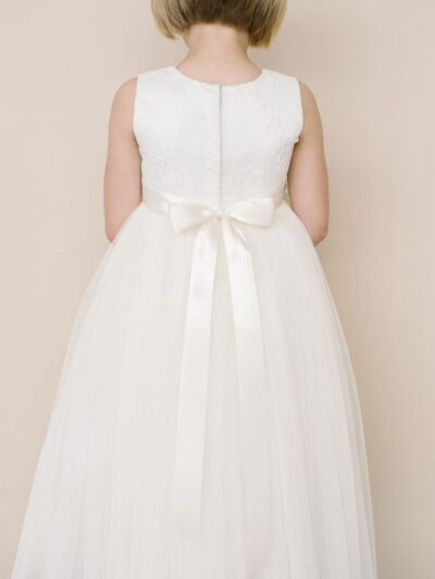 Girls Dress Style 0625518 Ivory Ankle Length Lace , Beading , Bowknot Bateau A-line Dress in Choice of Colour