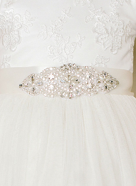 Girls Dress Style 0625518 Ivory Ankle Length Lace , Beading , Bowknot Bateau A-line Dress in Choice of Colour