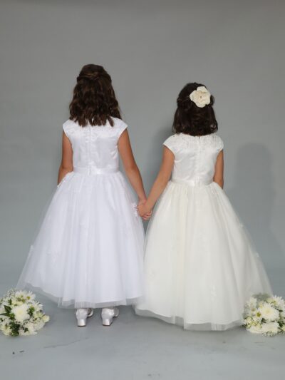 Girls Dress Style 0625918 Ivory Ankle Length Lace , Beading Bateau A-line Dress in Choice of Colour