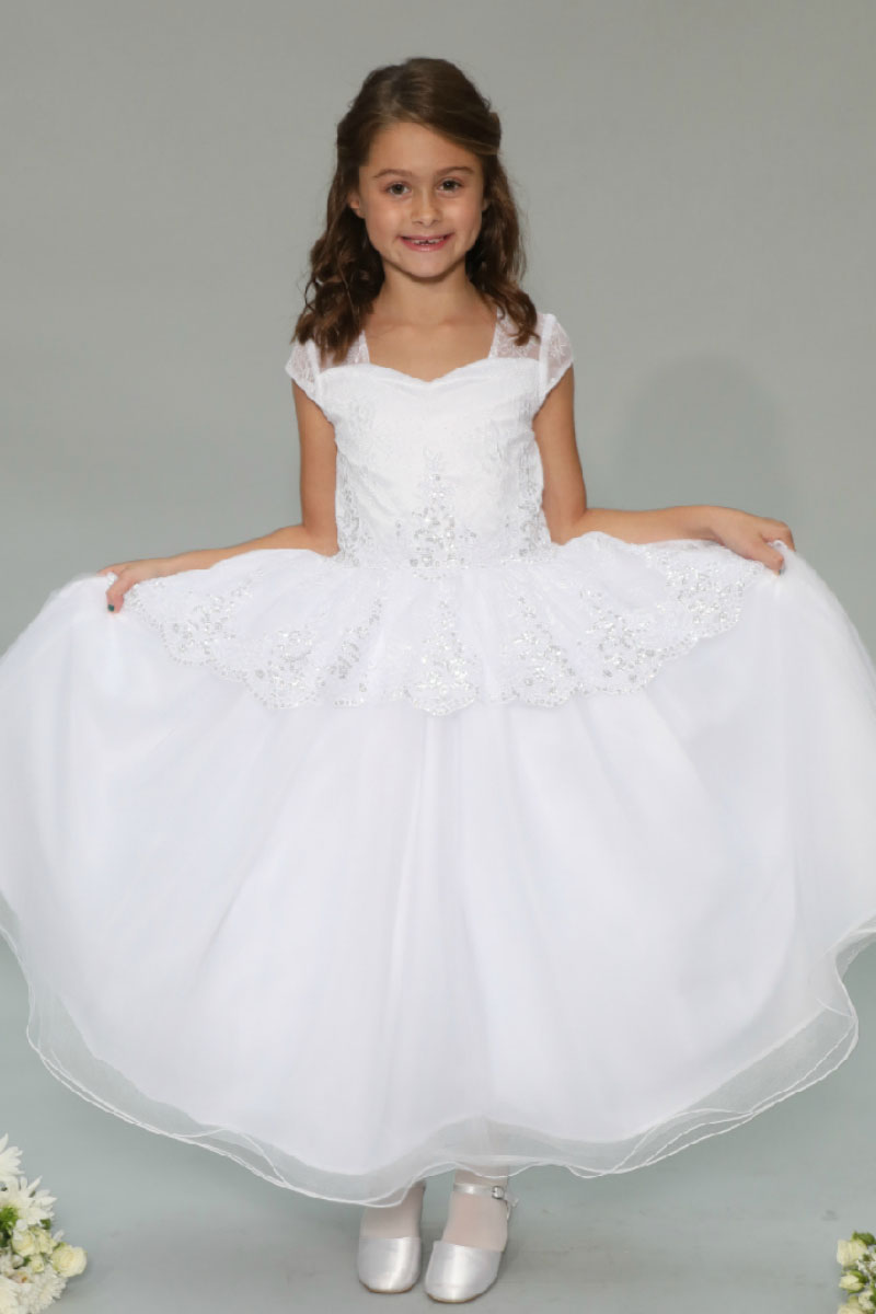 Girls Dress Style 0626018 Ivory Floor-length Lace , Beading sweetheart Ball Gown Dress in Choice of Colour