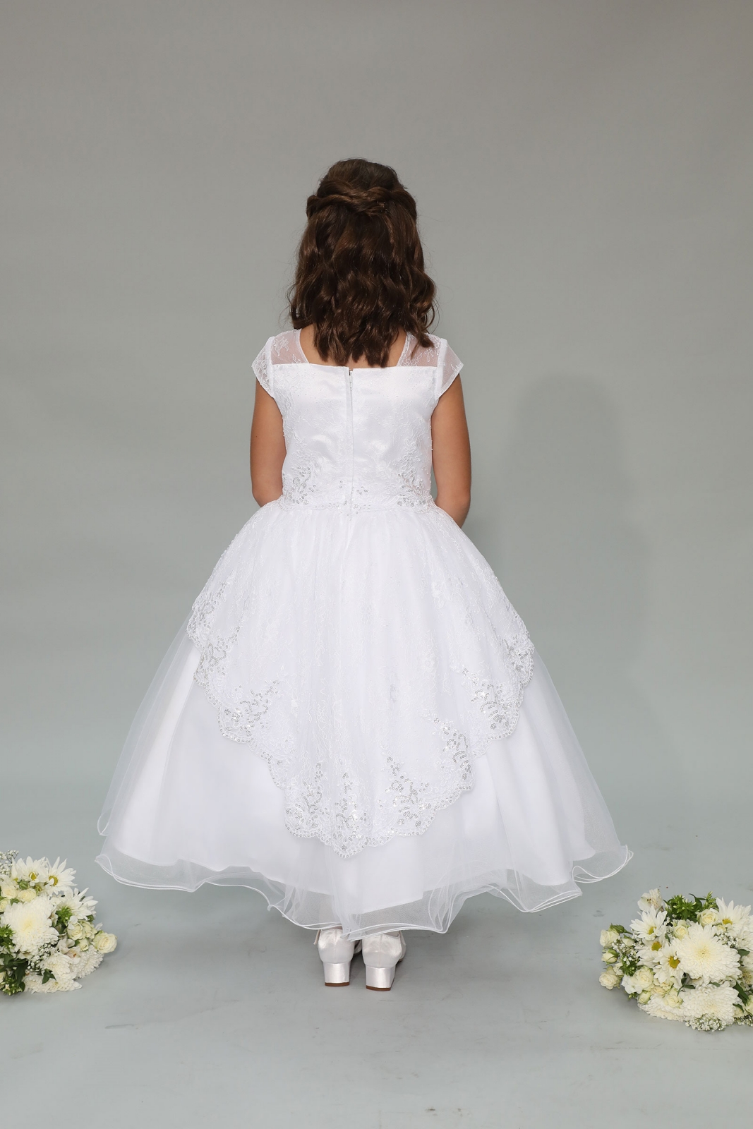 Girls Dress Style 0626018 Ivory Floor-length Lace , Beading sweetheart Ball Gown Dress in Choice of Colour