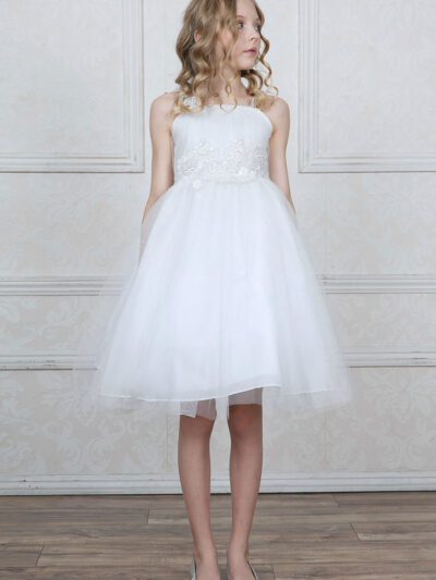 Girls Dress Style 0626118 Ivory Tea-length Applique Strapless Ball Gown Dress in Choice of Colour Girls Dress Style 0626118 Ivory Tea-length Applique Strapless Ball Gown Dress in Choice of Colour