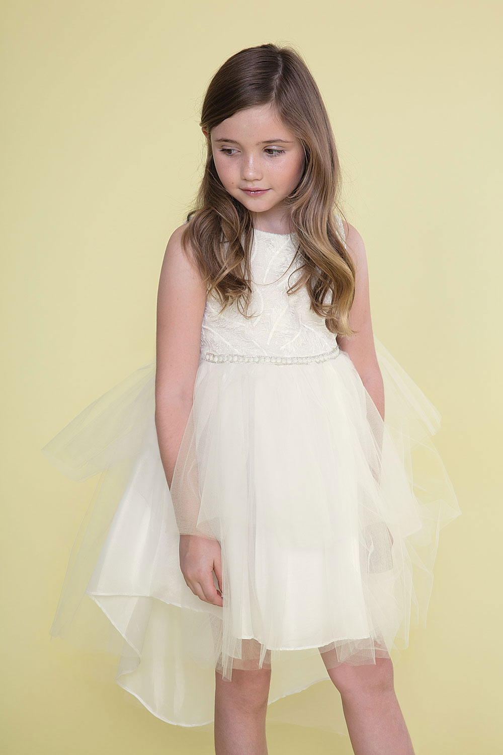 Girls Dress Style 0626418 White Mini Lace , Beading Bateau Princess Dress in Choice of Colour
