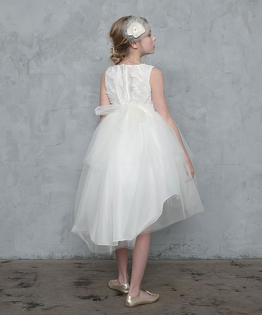 Girls Dress Style 0626418 White Mini Lace , Beading Bateau Princess Dress in Choice of Colour