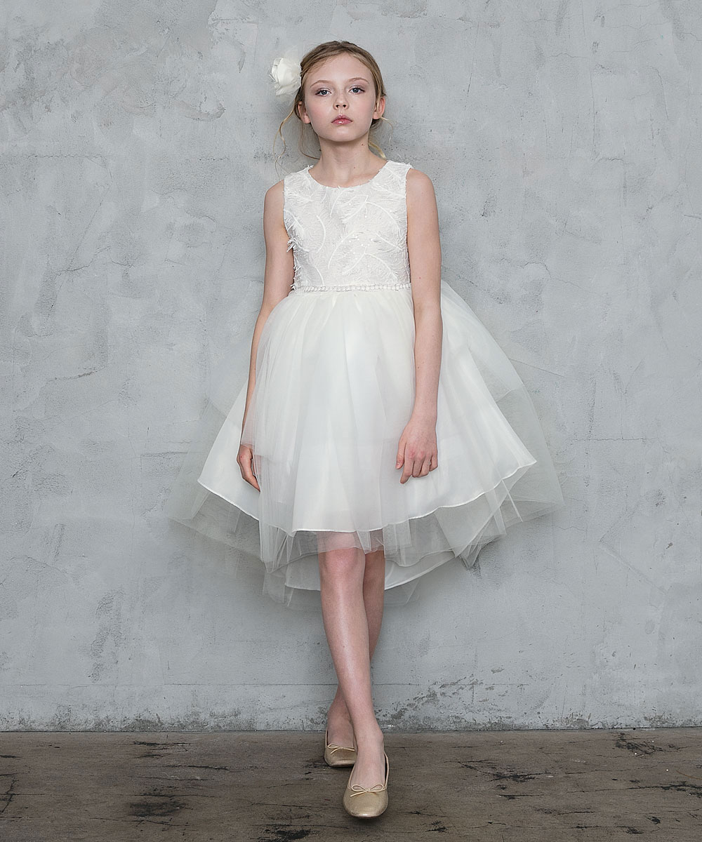 Girls Dress Style 0626418 White Mini Lace , Beading Bateau Princess Dress in Choice of Colour