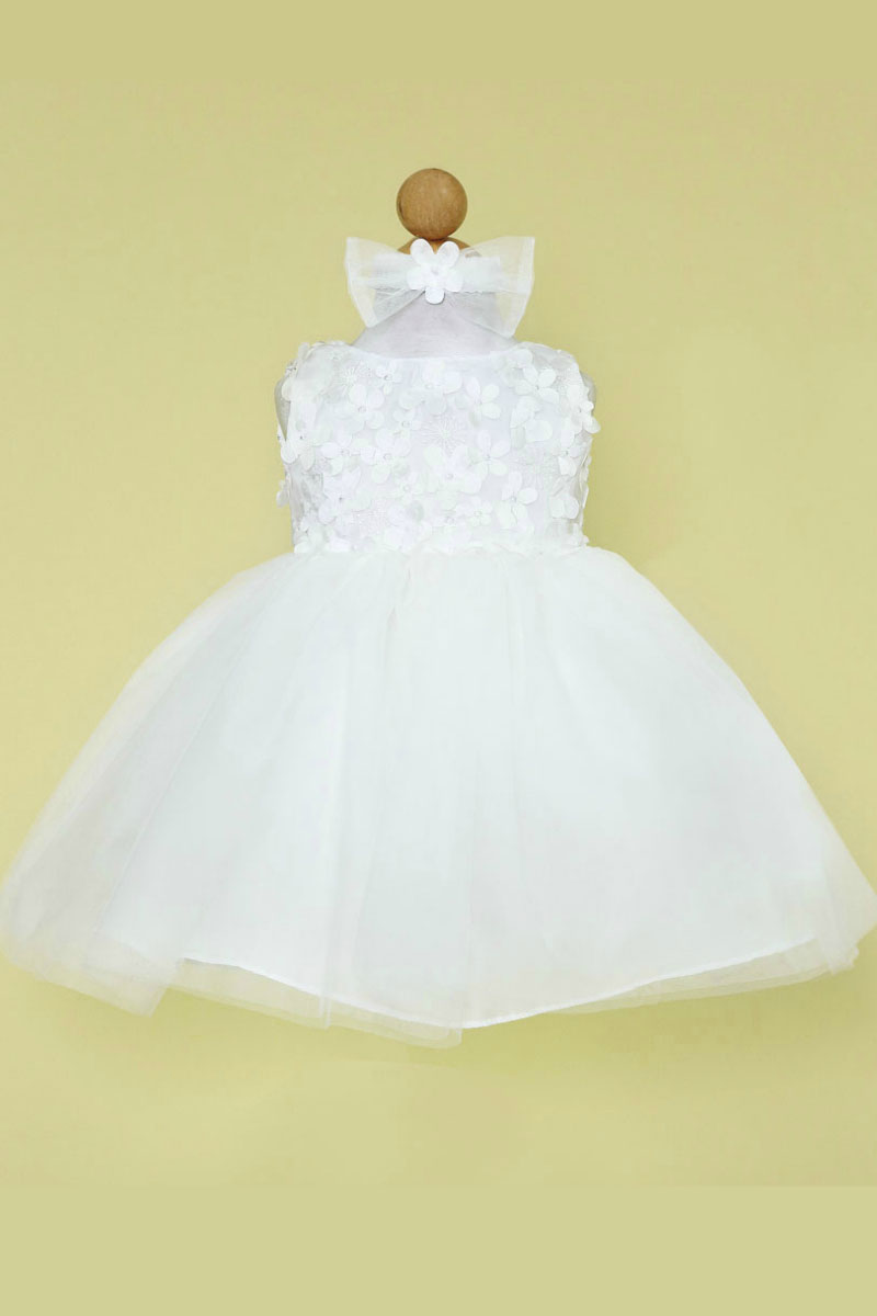 Girls Dress Style 0626518 Ivory Tea-length Hand Made Flower Bateau Ball Gown Dress in Choice of Colour